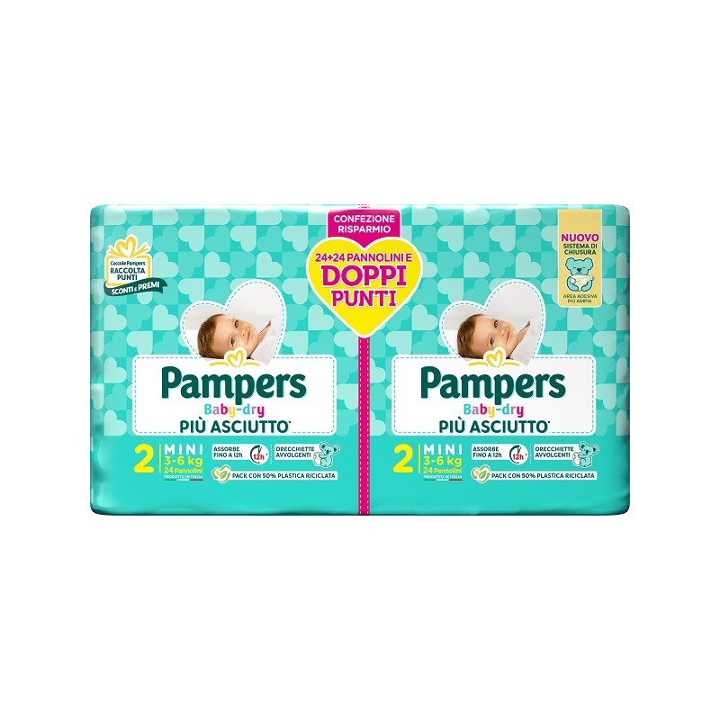 120 Pannolini PAMPERS PROGRESSI Pannolini Bambini taglia 2 Mini 3-6 kg NUOVI